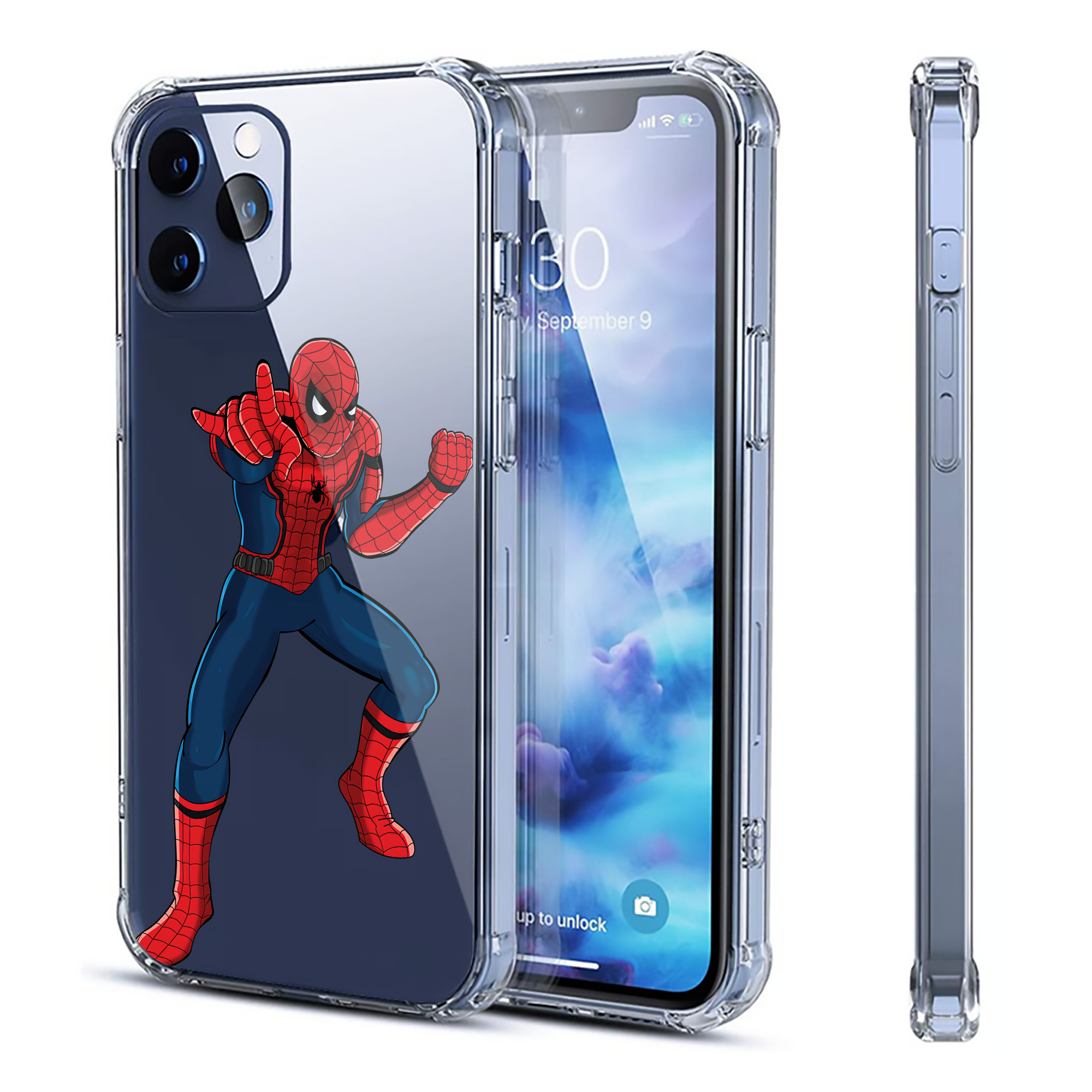 （画像用） Spider Man スパイダーマン 【iPhone 12シリーズ対応】透明スマホケース（クリアソフトケース）